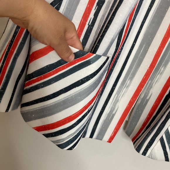 New Vintage Blazer Womens Large XL White Gray Red Stripe Light Jacket Retro 90s - Picture 6 of 14